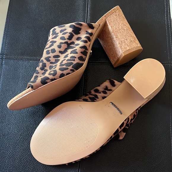 GIANNI BINI - Open Toe Mule Sandals Women's 11M Leopard Print -New-Never Worn - Picture 2 of 4